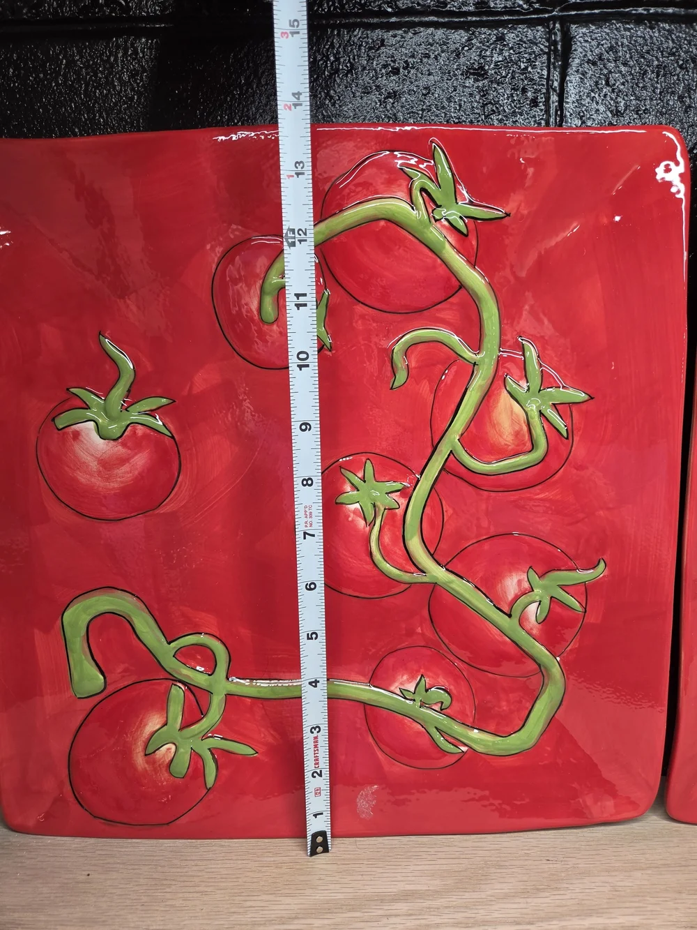 Foreside Home & Garden Tomato Serving Platters Raised Relief Set of 2